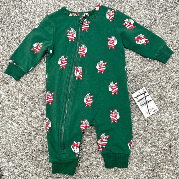 Miles the Label Other - Miles the Label Santa Holiday Zip Romper - 3M - Christmas‎ Outfit